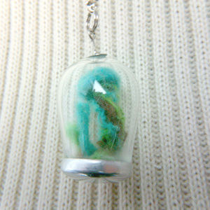 felt miniature mushroom terrarium pendant necklace